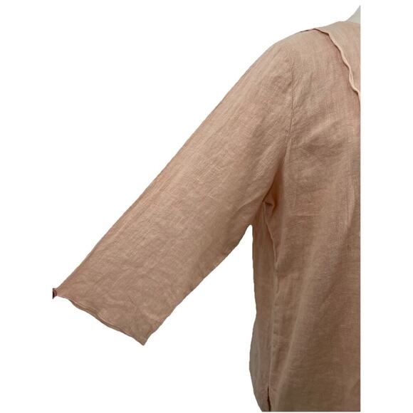 NWT Hot Cotton Tunic Top 100% Linen Button Up Shirt Lagenlook Size Large - Picture 4 of 9